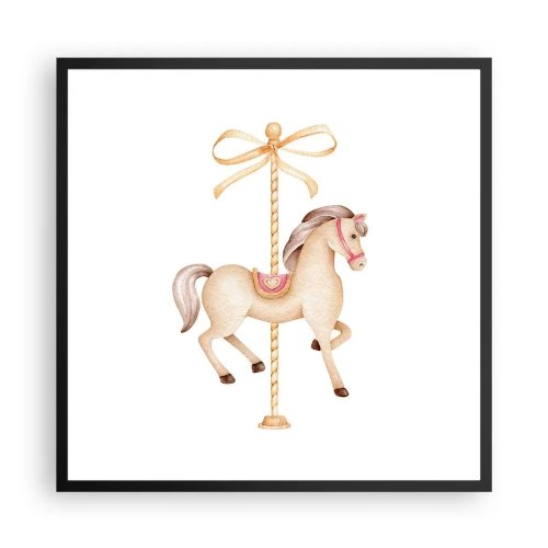 Poster in een zwarte lijst - Een sierlijke draf - 60x60 cm