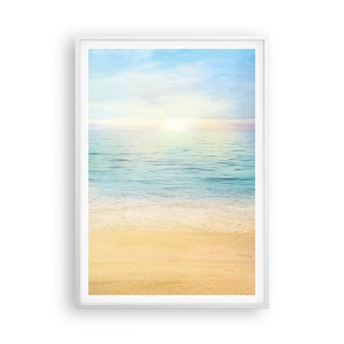 Poster in een witte lijst - Groot blauw - 70x100 cm