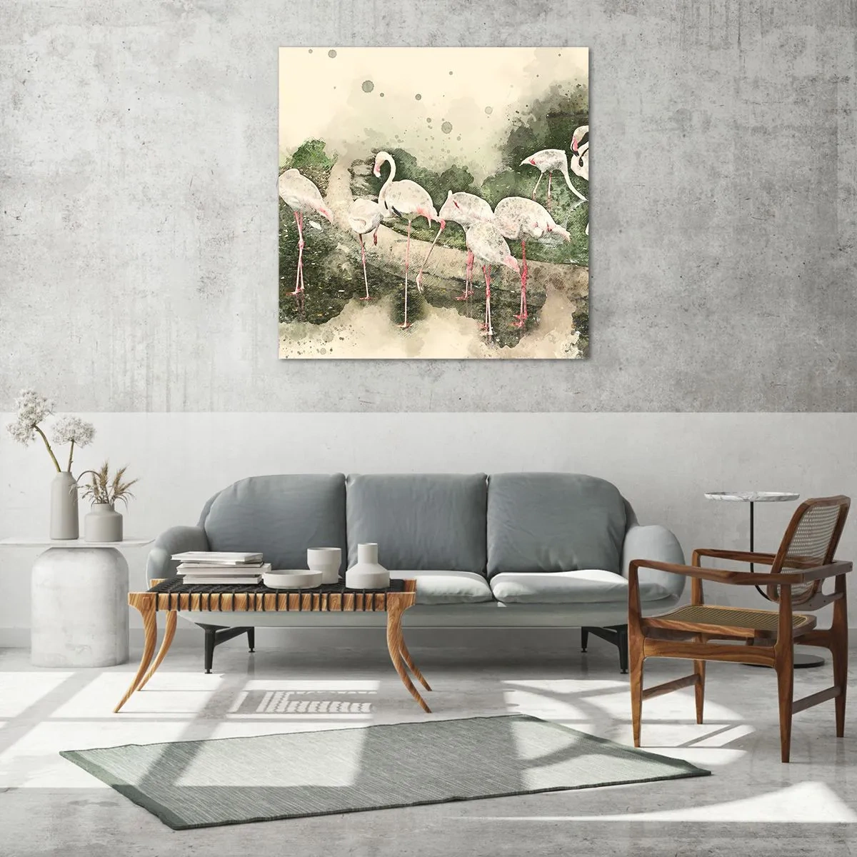 Schilderen op glas - Exotische droom - 70x70 cm