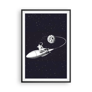 Poster in een zwarte lijst - Spacesurfer - 61x91 cm