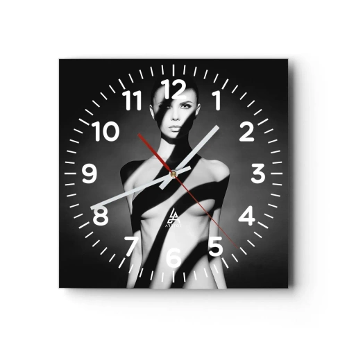 Wandklok - Klok - In glans en schaduw - 30x30 cm