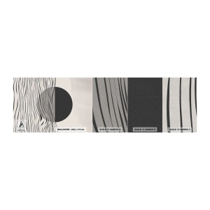 Fotobehang Monster Premium Sand - Halve compositie - Abstractie, Deel, Zwart en wit - 100x30 cm