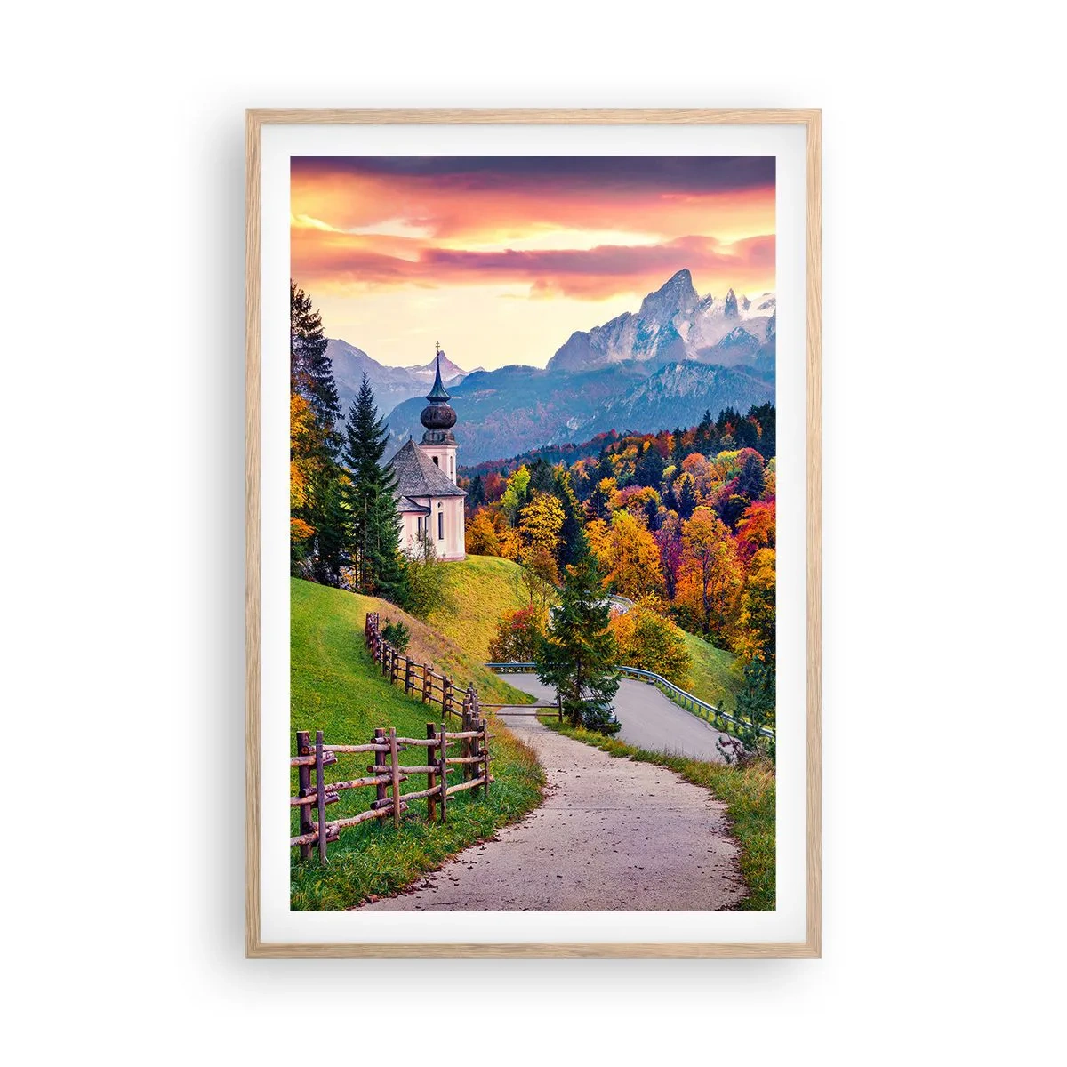 Een poster in een licht eiken lijst - Landschap zoals geschilderd - 61x91 cm