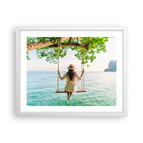 Poster in een witte lijst - Het leven is prachtig - 50x40 cm