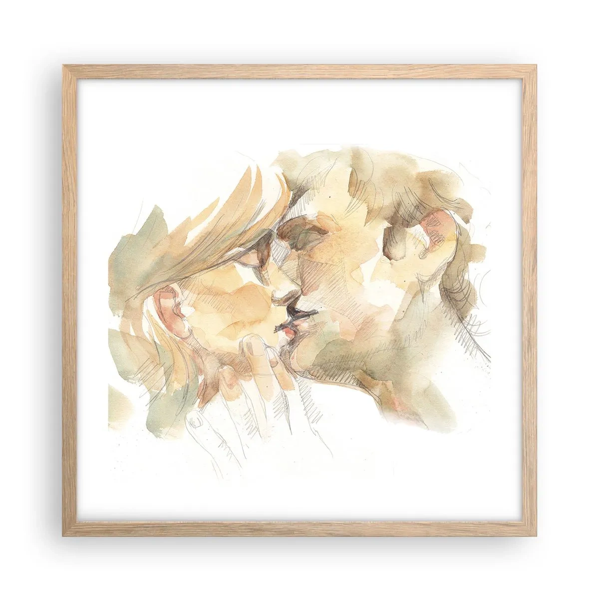 Een poster in een licht eiken lijst - De helft gevonden? - 50x50 cm