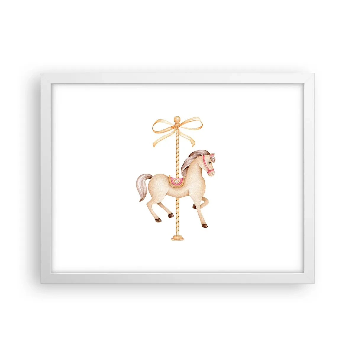 Poster in een witte lijst - Een sierlijke draf - 40x30 cm