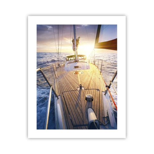 Poster - Lopend op de golven - 40x50 cm