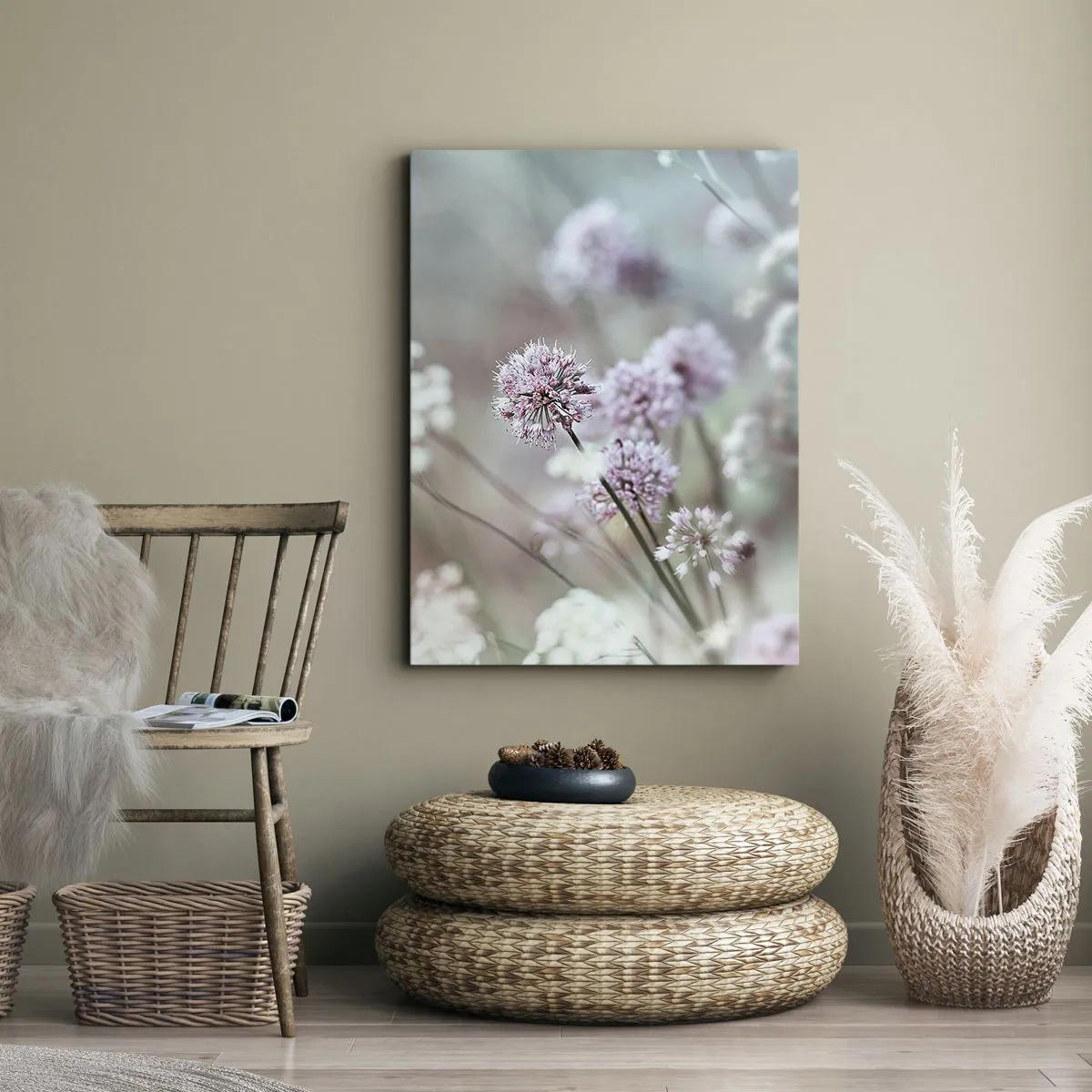 Schilderen op canvas - Zoete filigrane kruiden - 55x100 cm