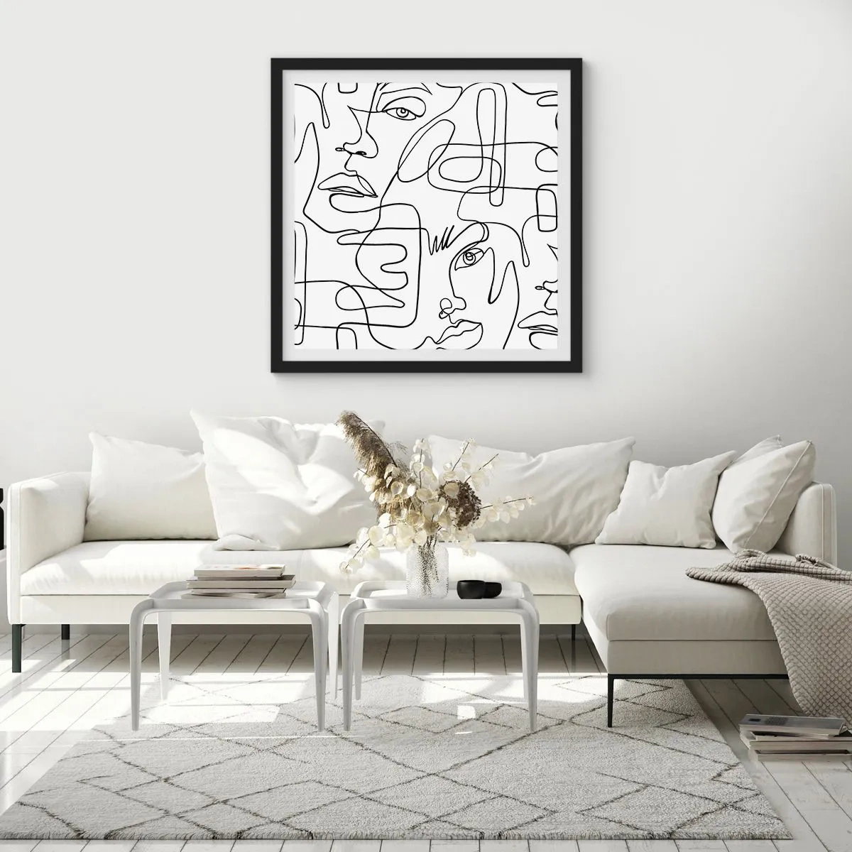 Poster in een zwarte lijst - In verwarde emoties - 30x30 cm