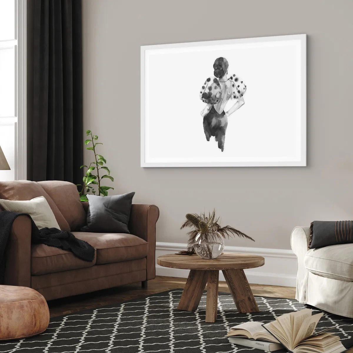 Poster in een witte lijst - Ze kwam langs - 40x30 cm