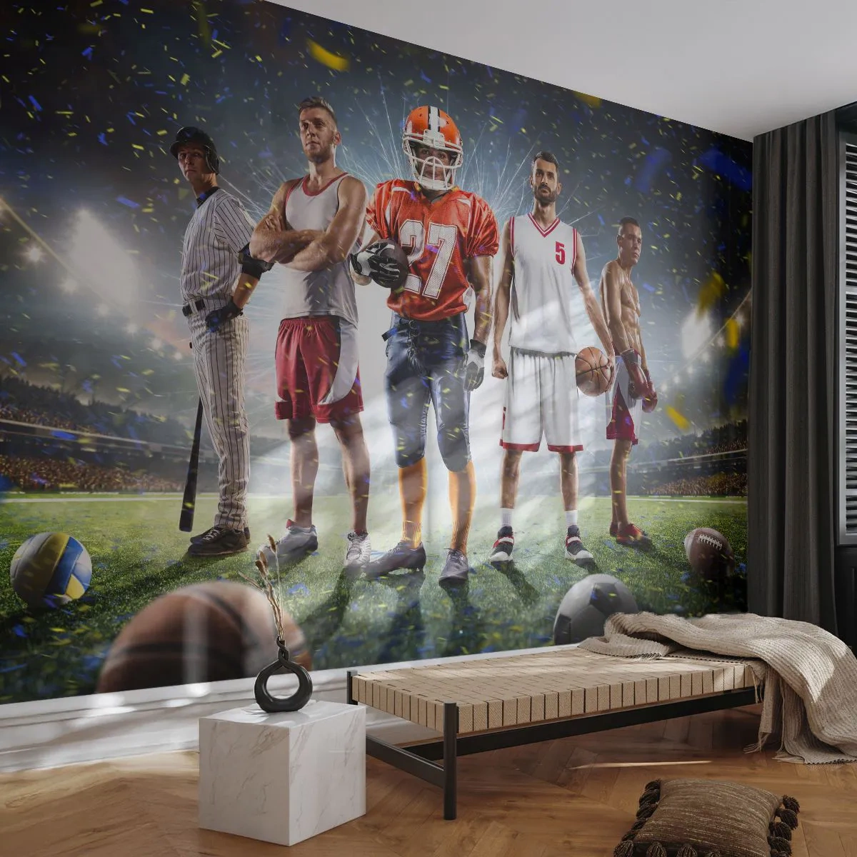 Fotobehang Standard Eco - Veldgladiatoren - Sport, Atleet, Voetbal - 150x105 cm