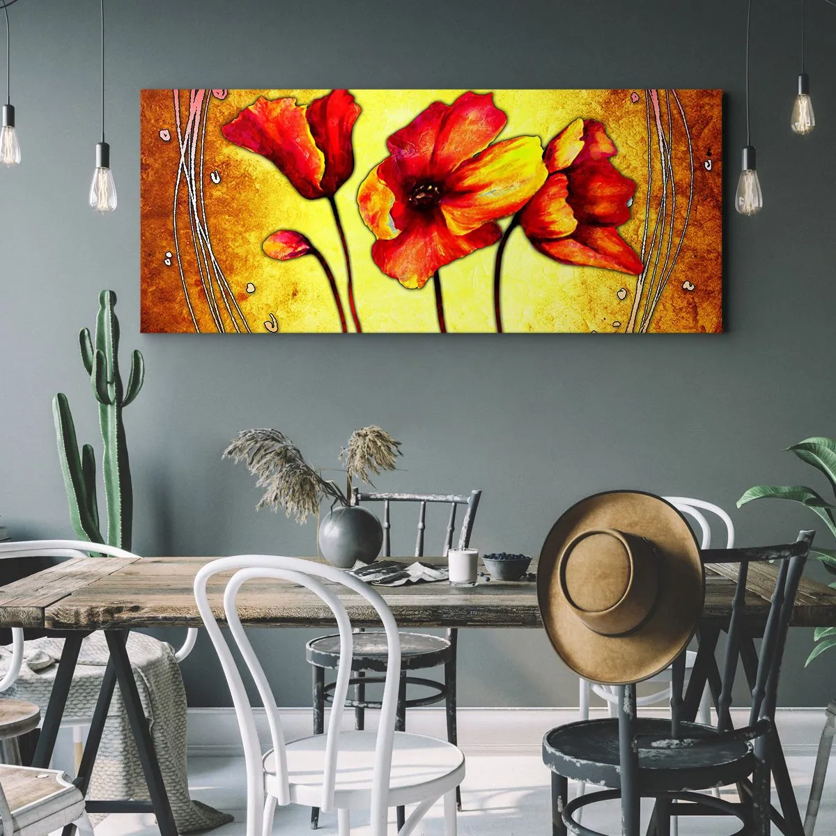 Schilderen op canvas - In Art Nouveau-decoraties - 120x50 cm