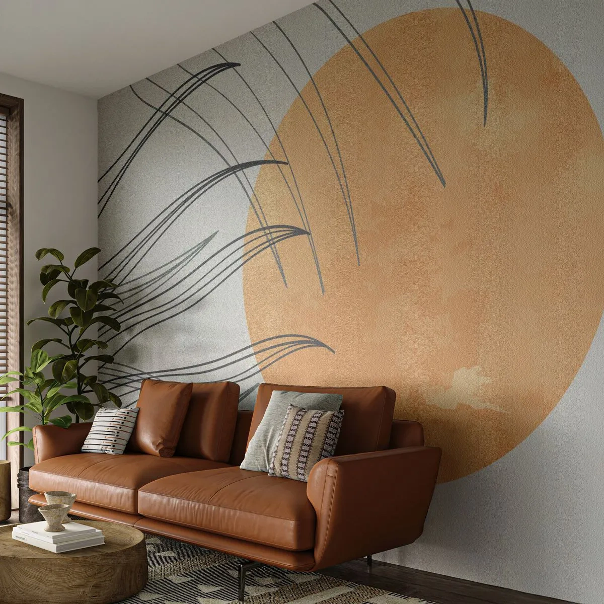 Fotobehang Standard Eco - Altijd naar de zon - Zon, Minimalisme, Deel - 500x350 cm