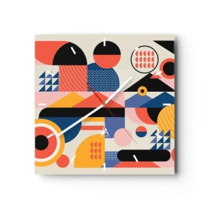Wandklok - Klok - Compositie: speel rond - 30x30 cm