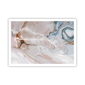 Poster - Blauw kronkelt onder het wit - 100x70 cm