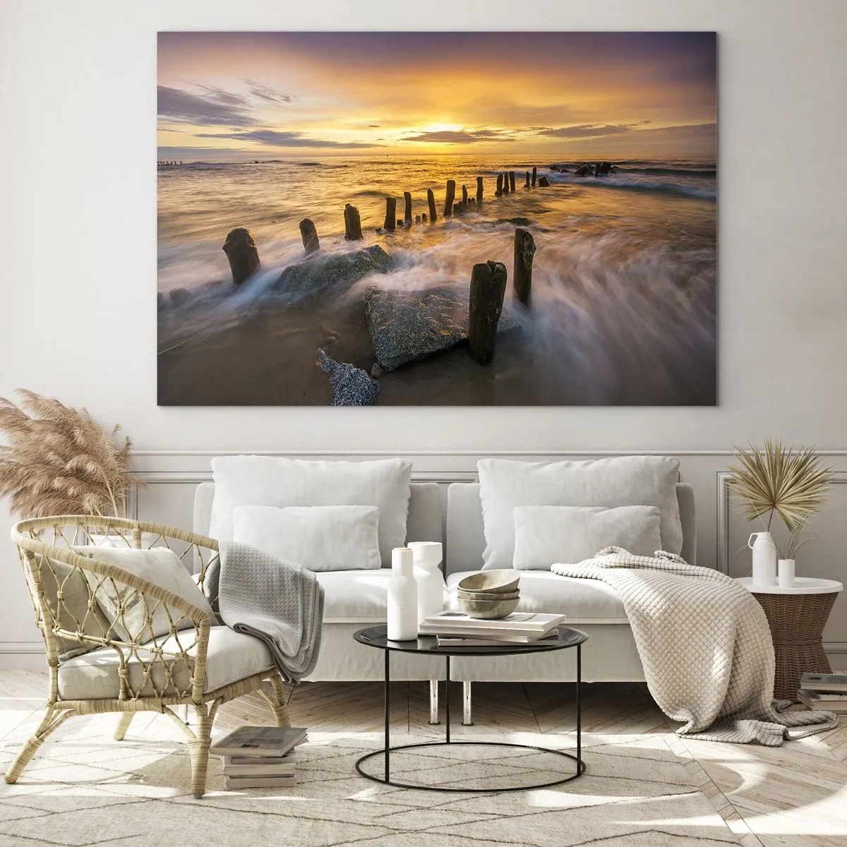 Schilderen op glas - De rauwe schoonheid van de Oostzee - 100x70 cm