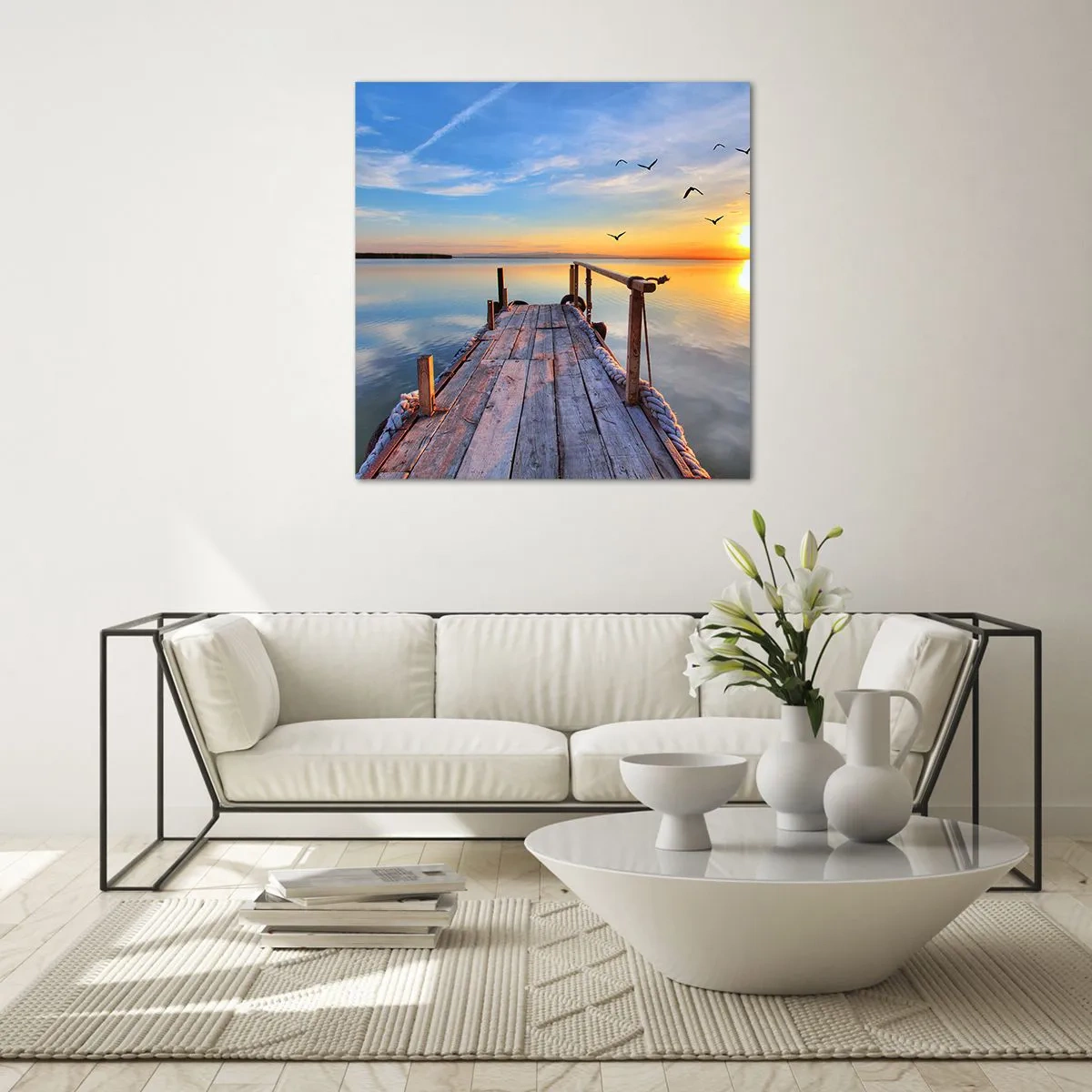 Schilderen op glas - Loop recht naar de zon - 50x50 cm