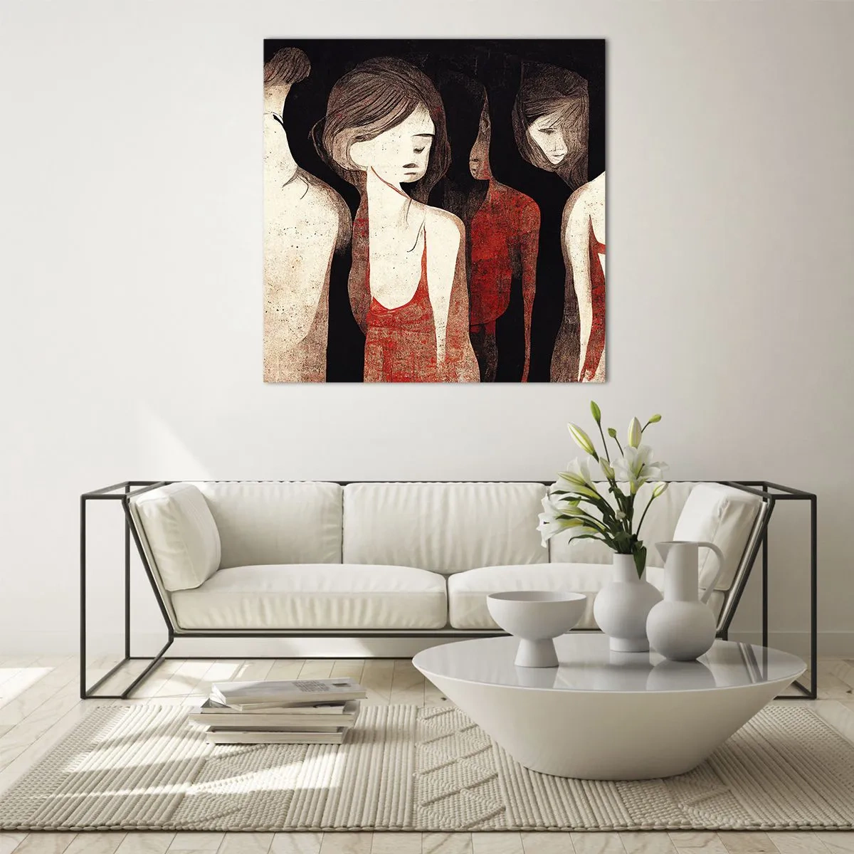 Schilderen op glas - Madonna's van duisternis - 70x70 cm