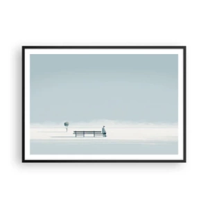 Poster in een zwarte lijst - Ja, ik wacht. - 100x70 cm