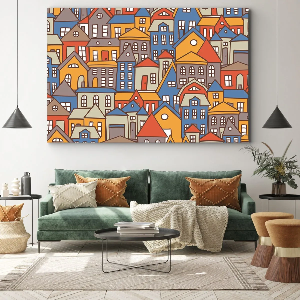 Schilderen op canvas - Achter het huis is een huis - 100x70 cm