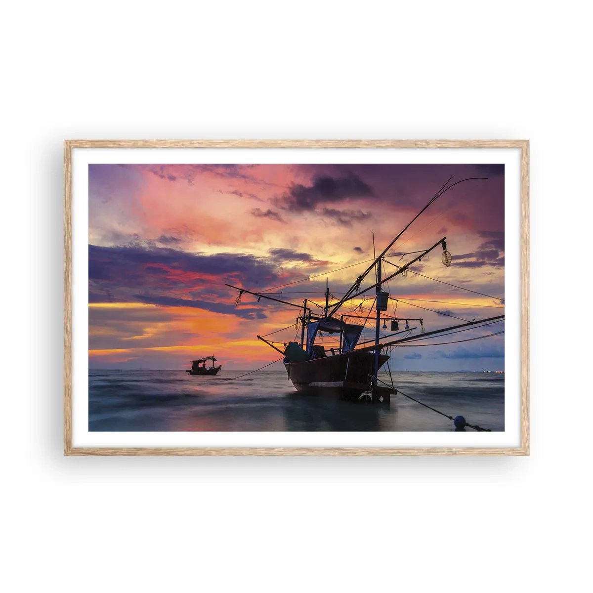 Een poster in een licht eiken lijst - Exotische avond - 91x61 cm