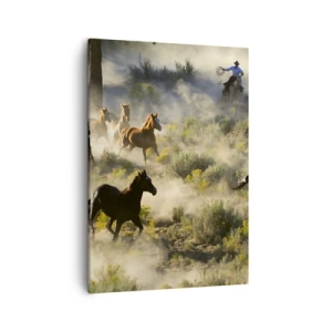 Schilderen op canvas - Rivaliteit - vrijheid of mannelijke kracht? - 50x70 cm