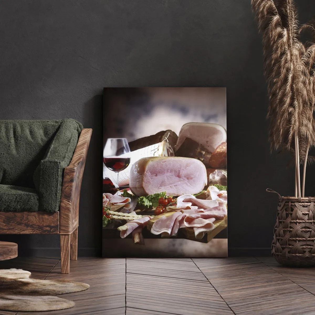 Schilderen op canvas - Een culinaire droom met een karaf - 80x120 cm