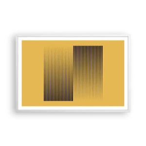 Poster in een witte lijst - Vierkant van tegenpolen - 91x61 cm