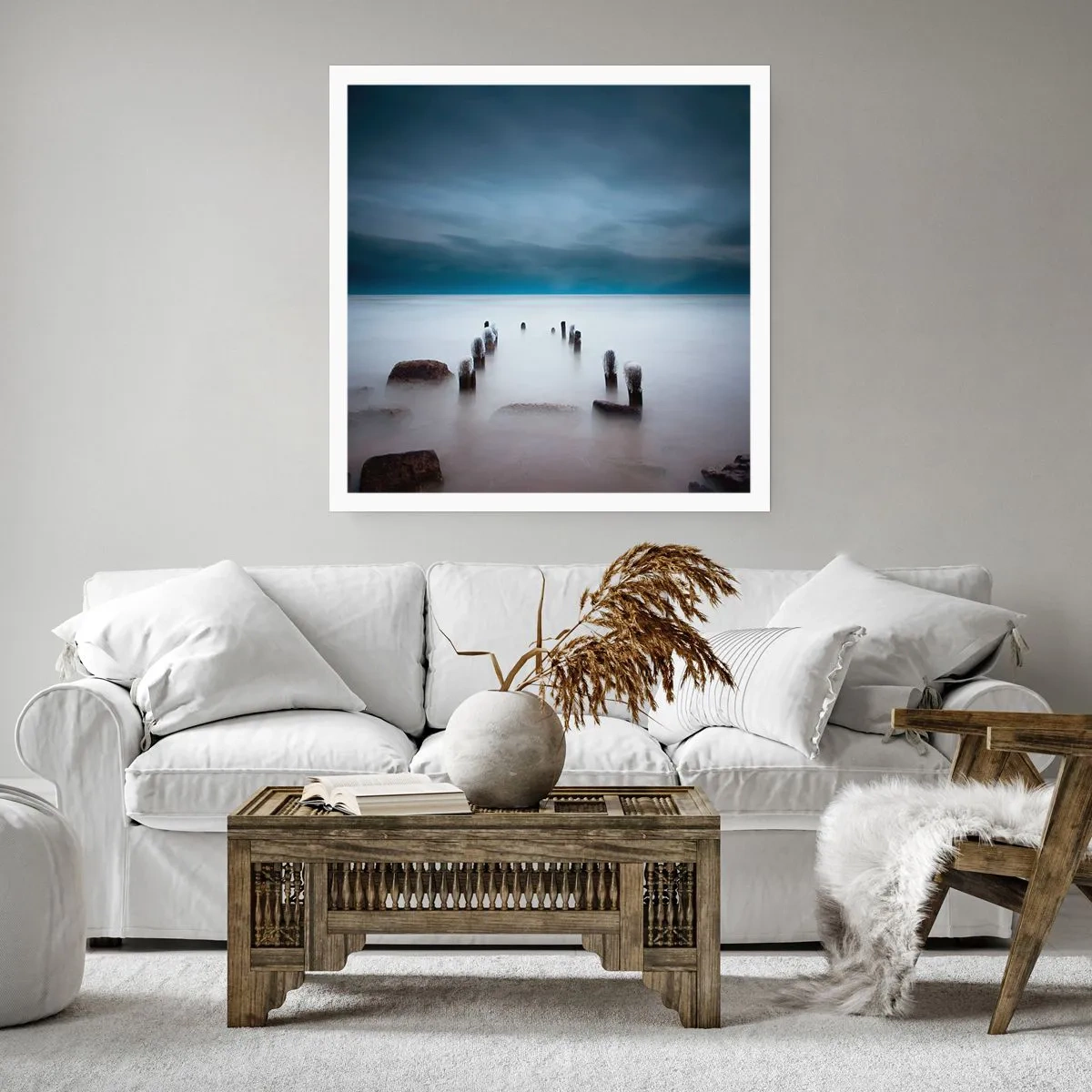 Poster - Peinzend meer - 40x40 cm