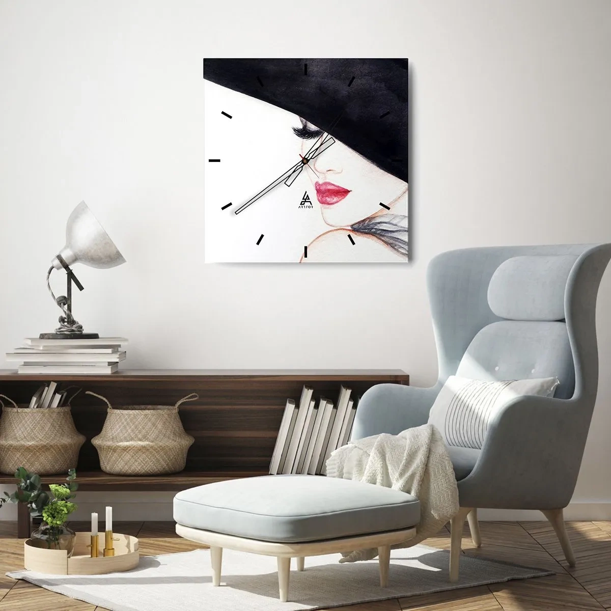 Wandklok - Klok - Elegantie en sensualiteit - 30x30 cm