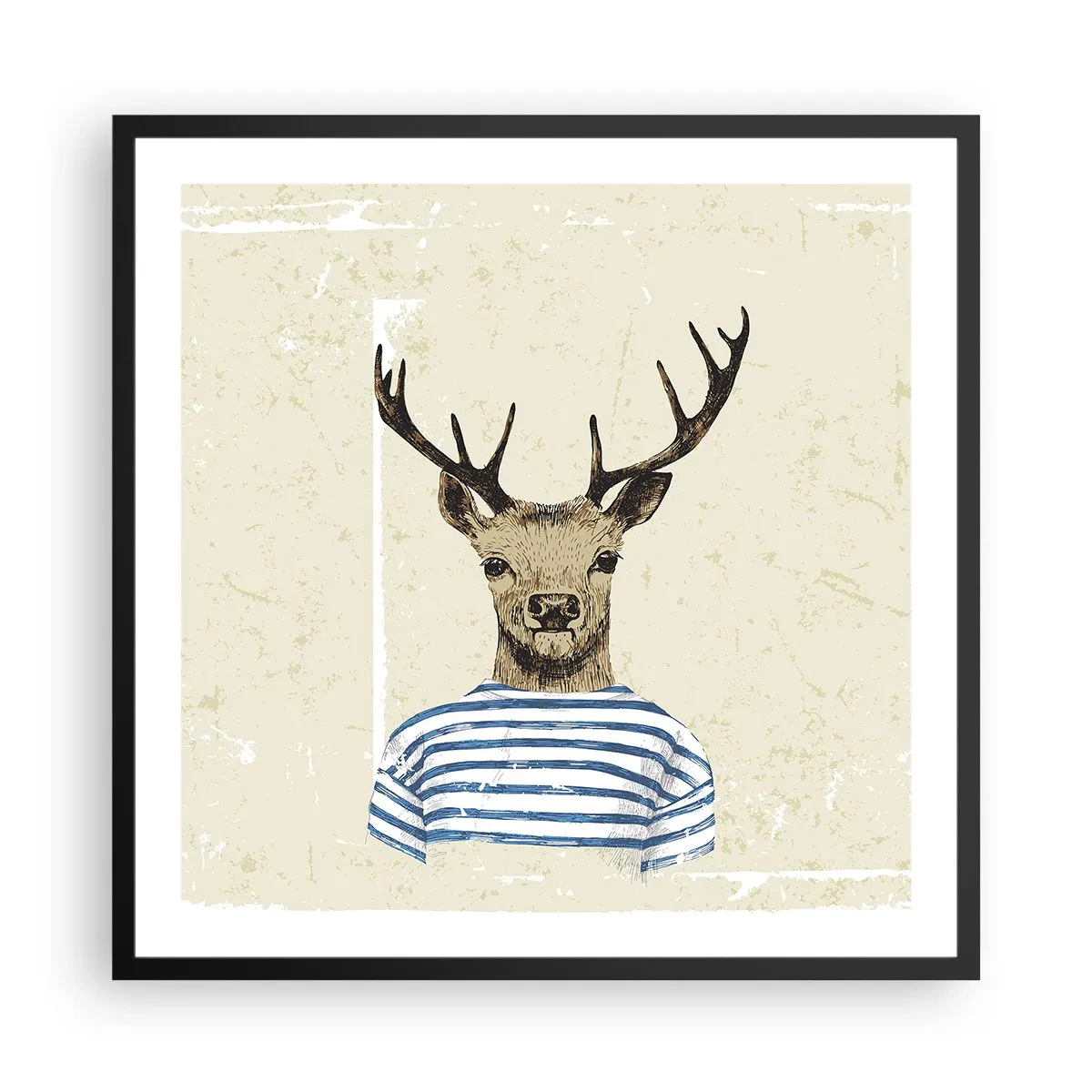 Poster in een zwarte lijst - Omdat ik van gestreepte t-shirts hou! - 60x60 cm