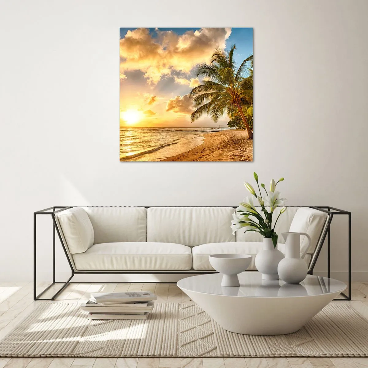 Schilderen op glas - Eeuwige zomer, altijd vakantie - 60x60 cm