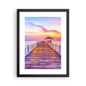 Poster in een zwarte lijst - De lila-gouden stilte van de avond - 30x40 cm