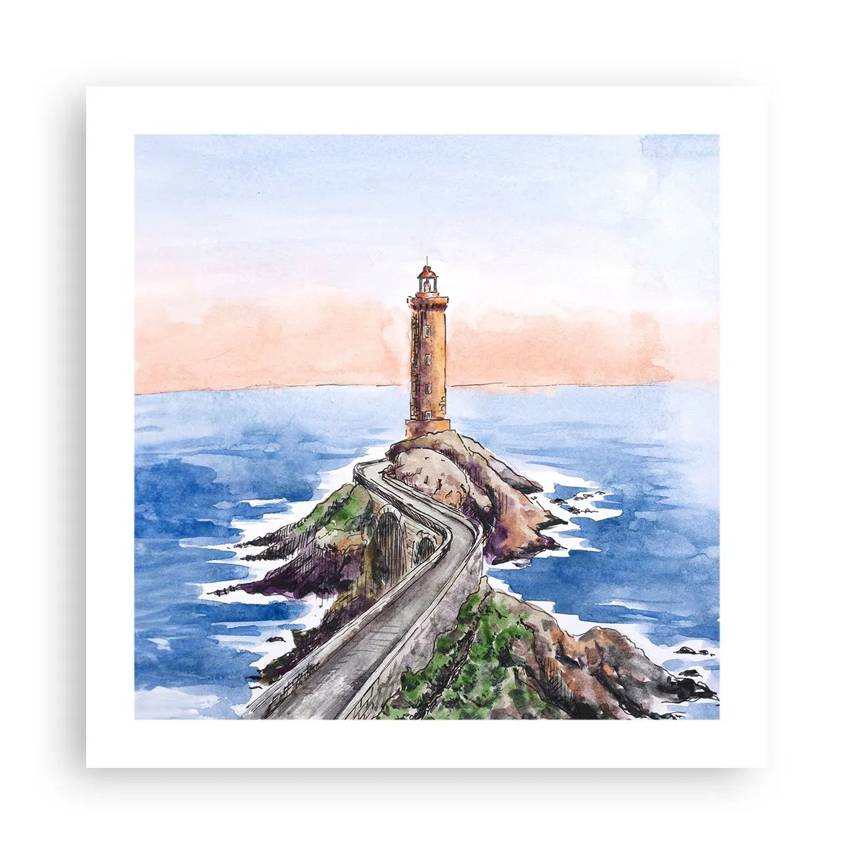 Poster - Kijkend naar de zee - 50x50 cm