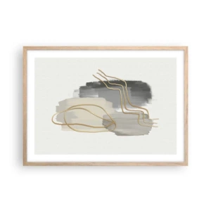 Een poster in een licht eiken lijst - Duur en beweging - 70x50 cm
