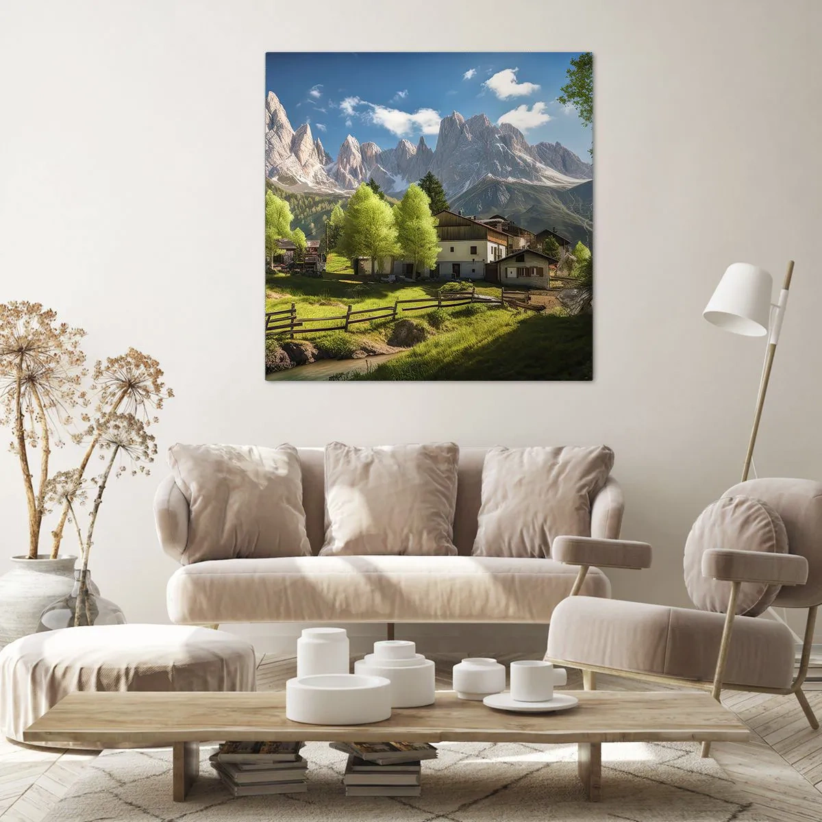 Schilderen op canvas - Alpine idylle - 30x30 cm