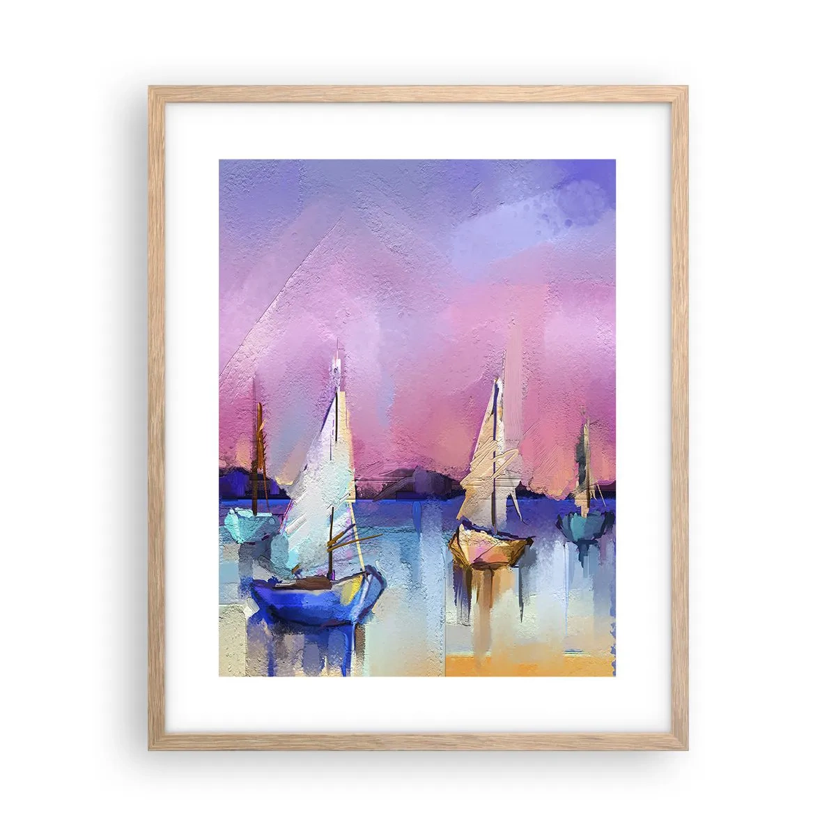 Een poster in een licht eiken lijst - Richting: breed water - 40x50 cm