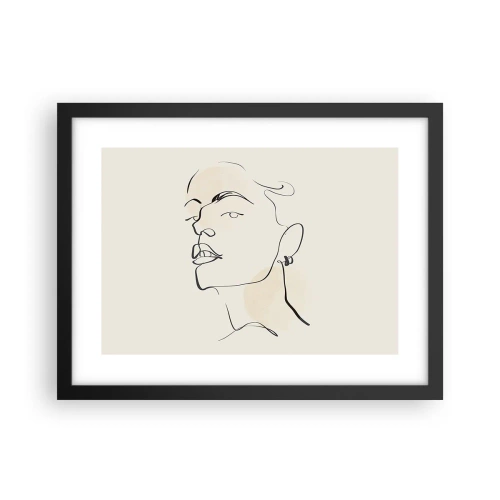 Poster in een zwarte lijst - Een trotse blik - 40x30 cm