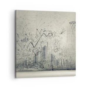Schilderen op canvas - Mijn geweldige stadsleven - 50x50 cm
