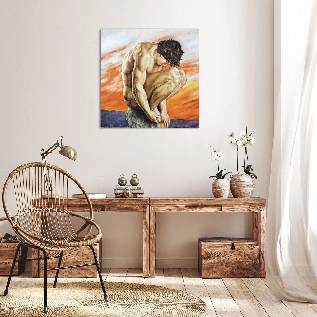 Schilderen op canvas - Ondergedompeld in zichzelf - 60x60 cm