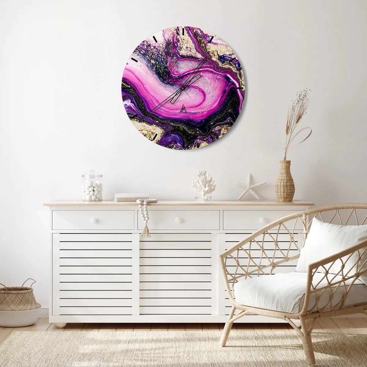 Wandklok - Klok - Een momentje achter de schermen - 40x40 cm