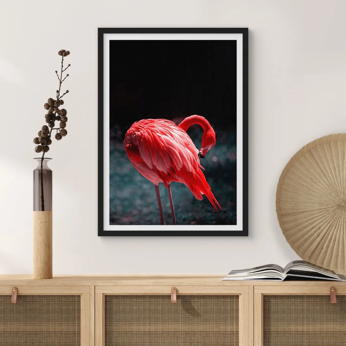 Poster in een zwarte lijst - Een karmozijnrood gedicht van de natuur - 70x100 cm
