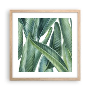 Een poster in een licht eiken lijst - Groen zelf - 40x40 cm