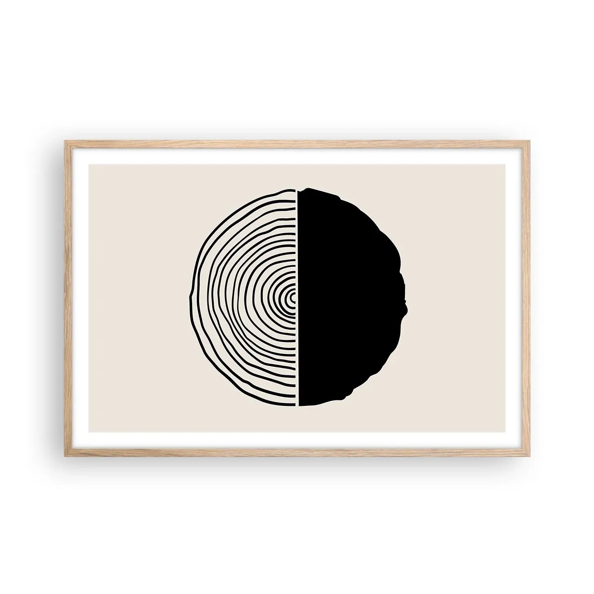 Een poster in een licht eiken lijst - Half om half - 91x61 cm
