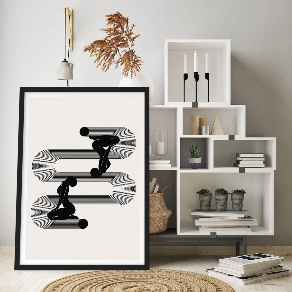 Poster in een zwarte lijst - Sensuele symmetrie - 70x100 cm