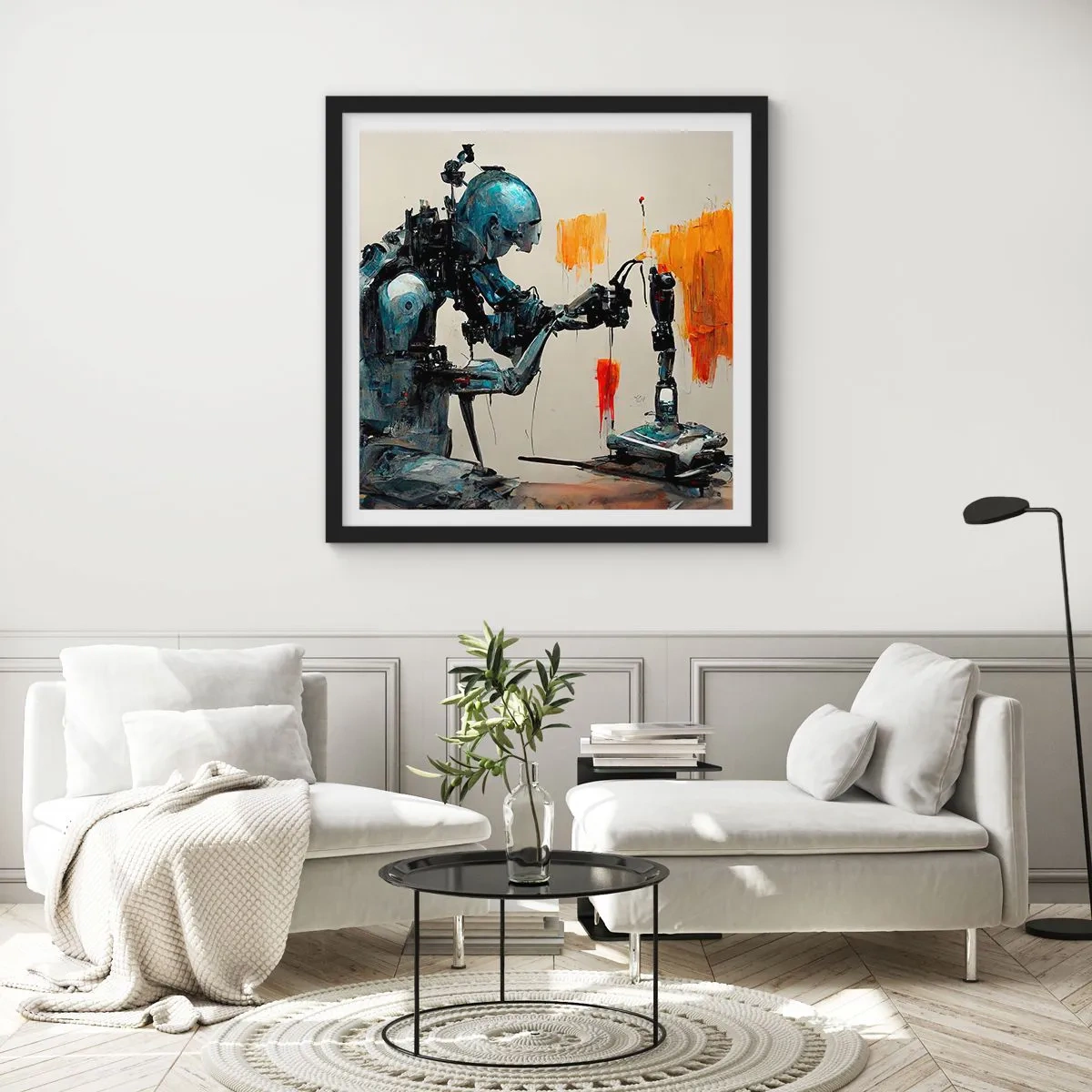 Poster in een zwarte lijst - Morgen al… - 50x50 cm