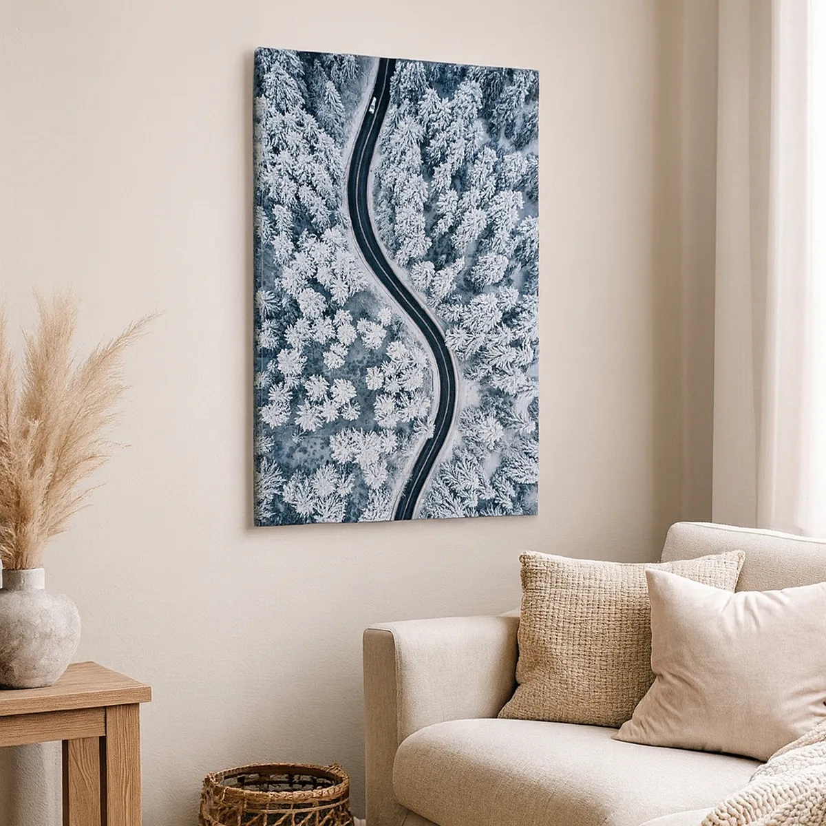 Schilderen op canvas - Door het winterbos - 50x70 cm