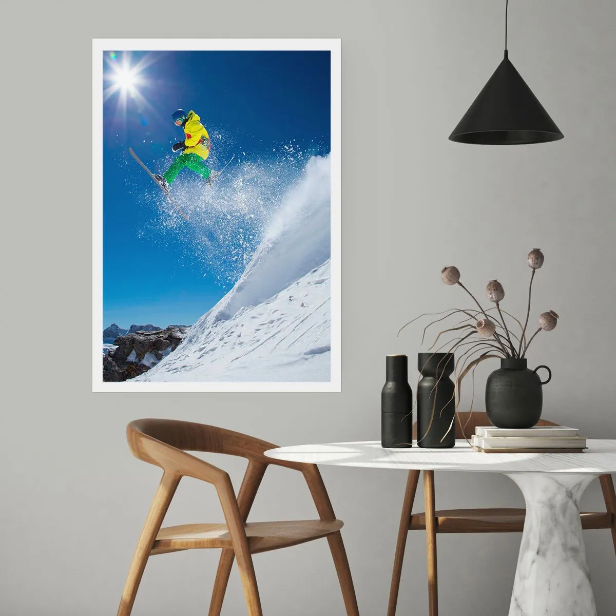 Poster - Dansend met de bergen - 61x91 cm
