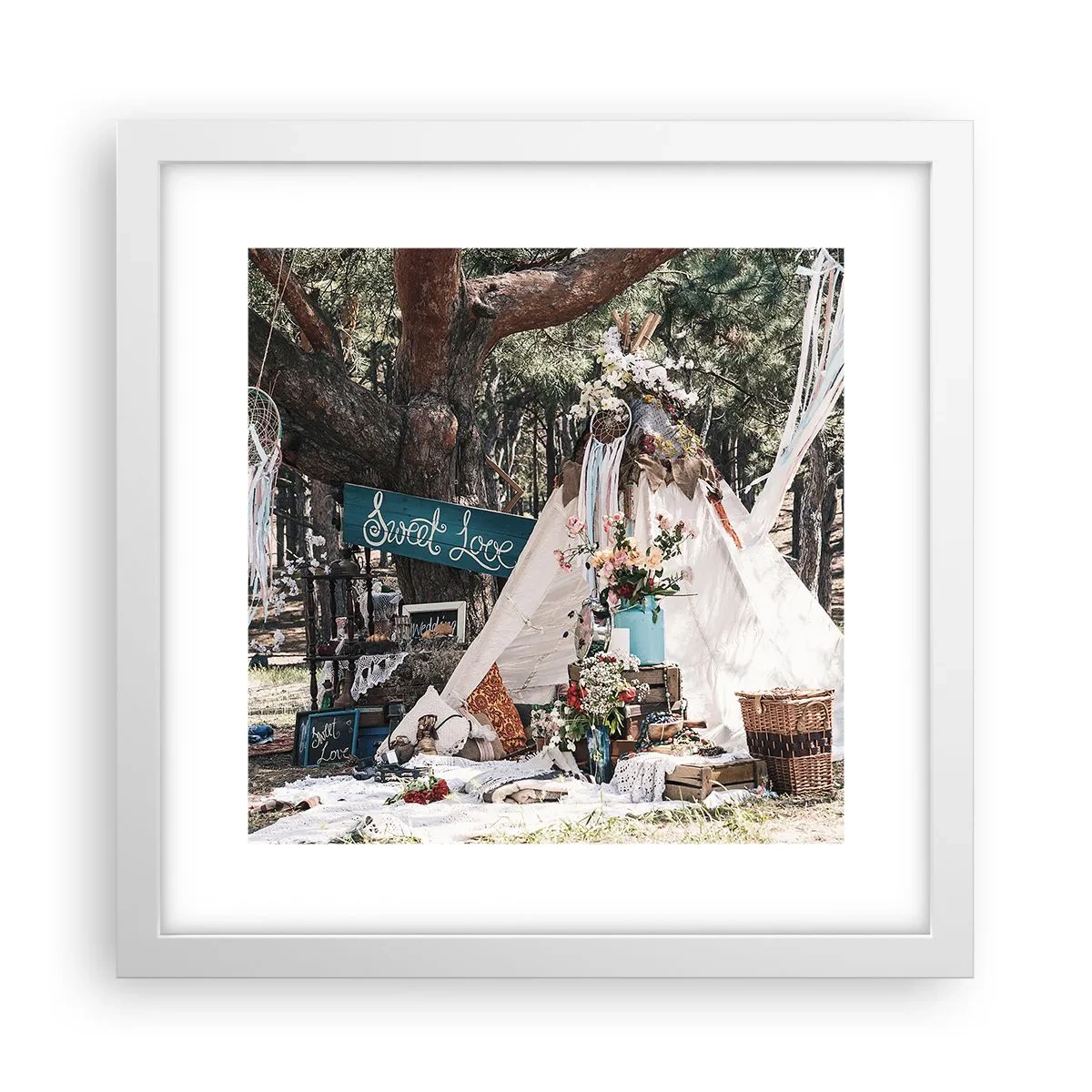 Poster in een witte lijst - De liefde bedrijven ... - 30x30 cm