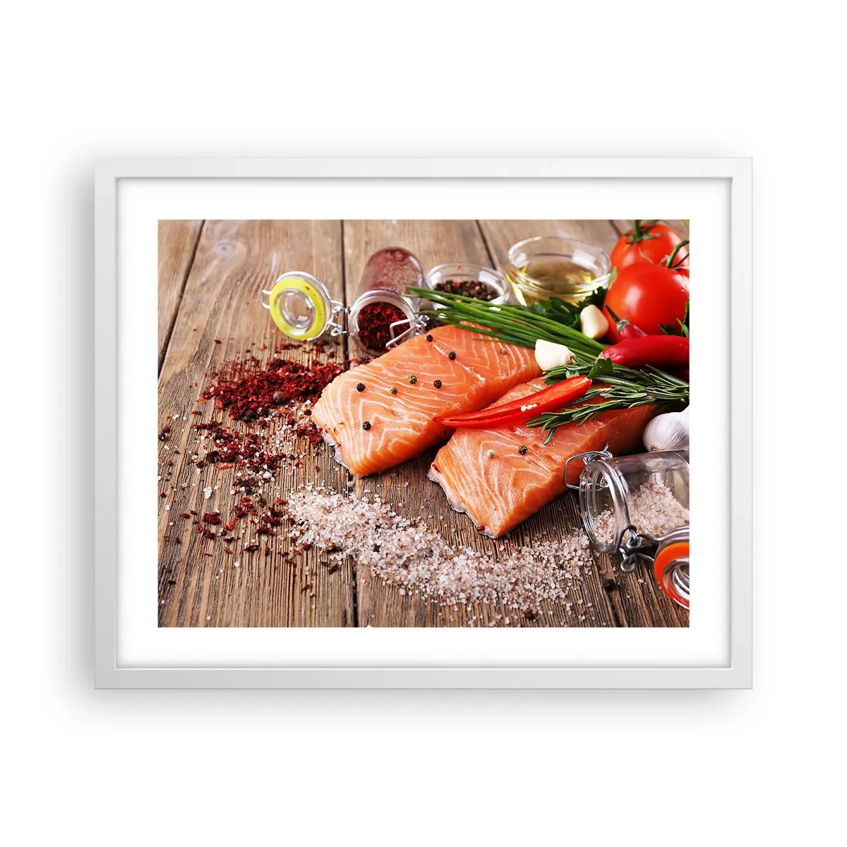 Poster in een witte lijst - Noors avontuur in de keuken - 50x40 cm